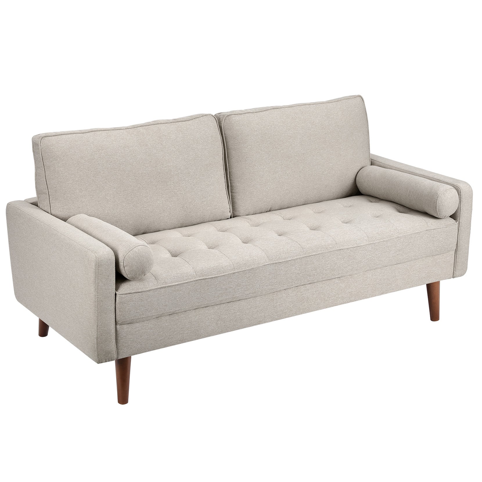 Koorlian Small Sofa Couch, 2 Seater Fabric Loveseat, Mid Century